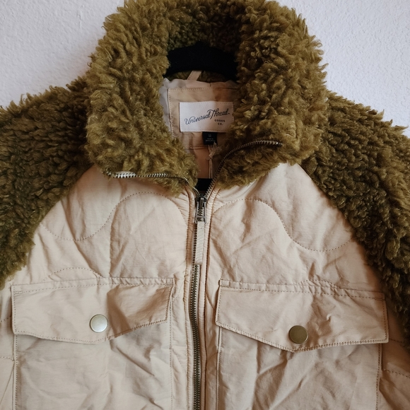 Universal Thread Quilted Moto Jacket NWT Puffer Teddy Faux Fur - Picture 5 of 11